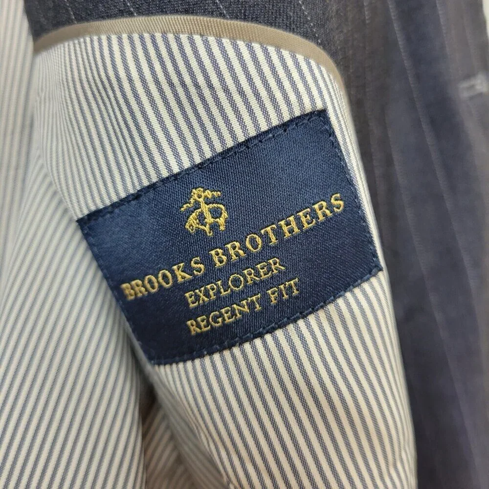 Brooks Brothers Blazer Mens 46 R Explorer Regent Fit Sports Coat Navy Bl…‎